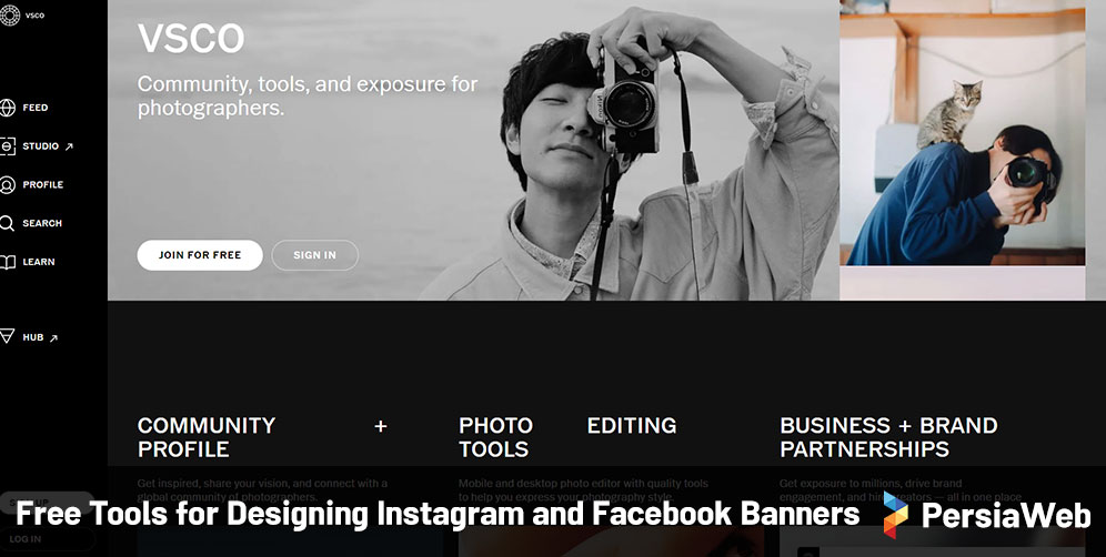 Free Tools for Designing Instagram and Facebook Banners - VSCO
