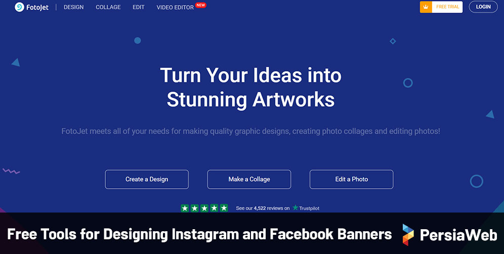 Free Tools for Designing Instagram and Facebook Banners - fotojet
