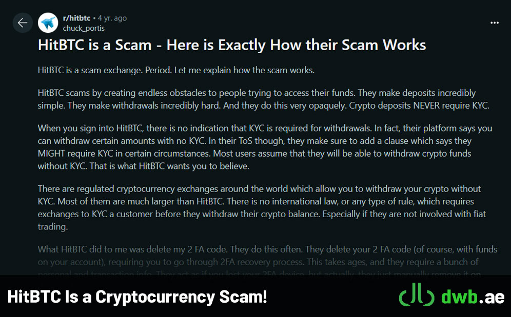HitBTC Is a Cryptocurrency Scam!