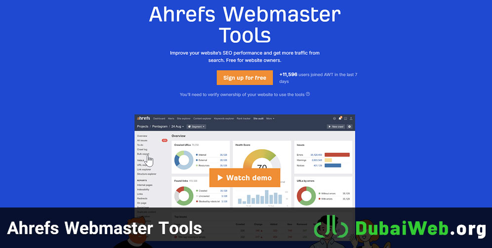 Ahrefs Webmaster Tools