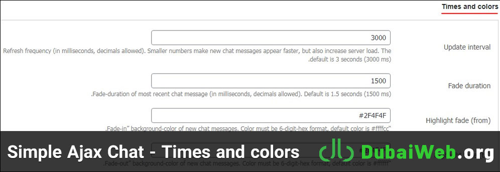 Simple Ajax Chat - Times and colors
