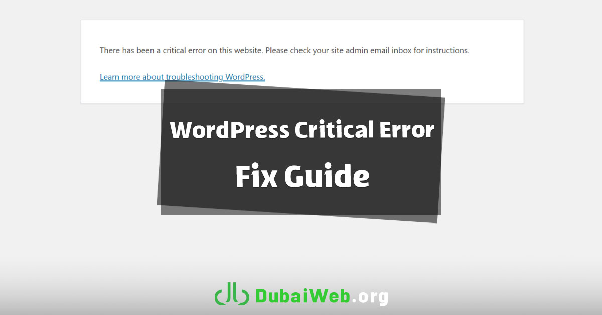 WordPress Critical Error